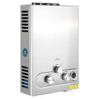 Tankless Water Heater Propane,1.6GPM 6L Portable Instant Hot Water Heater, Outdoor Use for RV, Camper Van, Camping Trailer, Cabin, Barn, Pool, Sliver