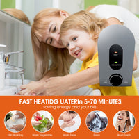 FVSTR Electric Hot Water Heater 120V Small Compact Tank Storage,Rv Tr 2.16 Gallon Trailer 1.5KW Kitchen Instant Under Sink Counter,1 PCs 16” Long 1/2”FIP Stainless Steel Water Hose