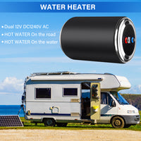 Dual Power Water Heater, 12V DC 200W/120V AC 1500W, 10L/15L, US Plug RV Tank Water Heater, Instant for RV, for Camper with Double Power Supply & Remote Controller CSA approved (Black-15L)