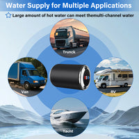 Dual Power Water Heater, 12V DC 200W/120V AC 1500W, 10L/15L, US Plug RV Tank Water Heater, Instant for RV, for Camper with Double Power Supply & Remote Controller CSA approved (Black-15L)