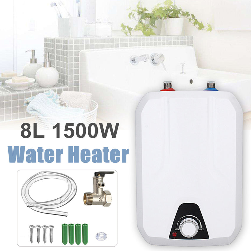 FVSTR 110V-120V 1.5Kw Small Under Sink Tank 2.16Gallon Water Heater Hot Storage,Mini Instant Electric RV TR Trailer Kitchen Compact Point-of-Use, (2.16gallon)