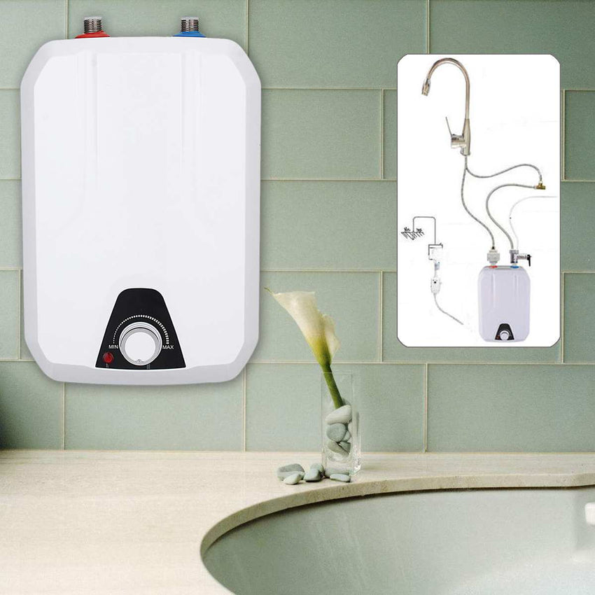 FVSTR 110V-120V 1.5Kw Small Under Sink Tank 2.16Gallon Water Heater Hot Storage,Mini Instant Electric RV TR Trailer Kitchen Compact Point-of-Use, (2.16gallon)